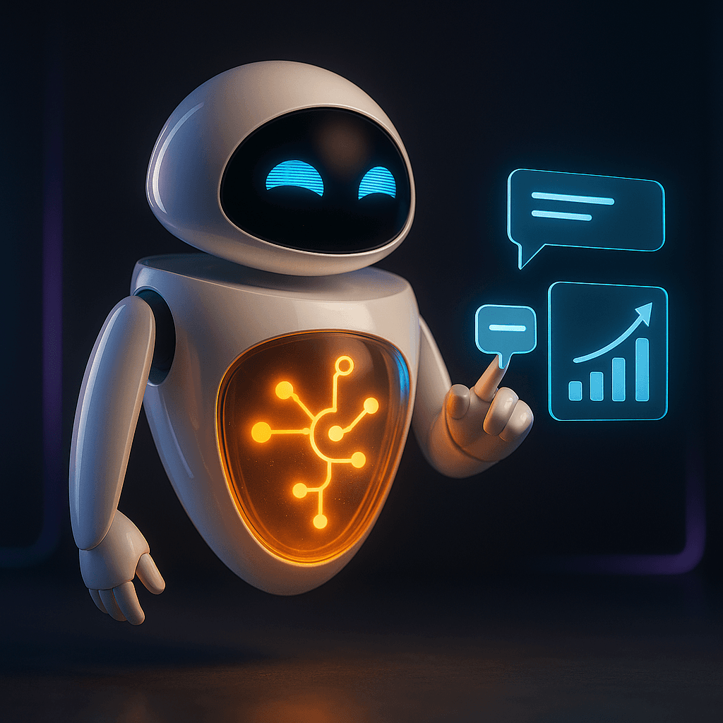 Illustration of an AI customer support agent